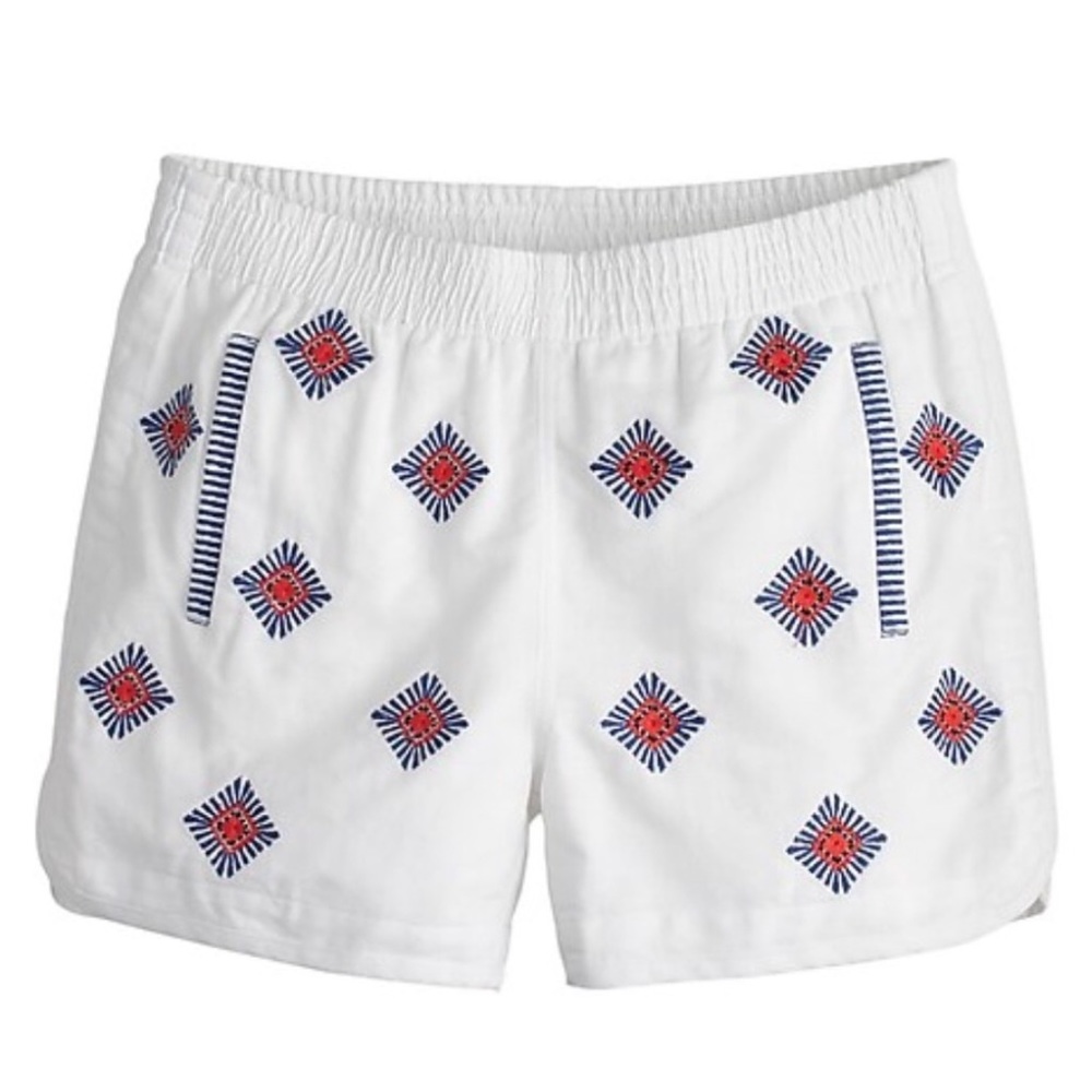 J. Crew Embroidered Sunburst Pull-On Short